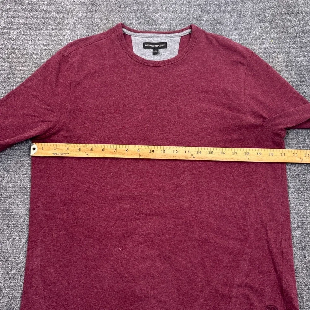 Banana Republic Heavyweight‎ T Shirt Mens Size Large Red Long Sleeve Crew Neck